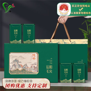 双碑绿茶信阳毛尖500g2024年明前新茶春茶年货茶叶礼盒装送领导 隐山礼盒装