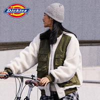 Dickies 棉服 时尚拼接色多口袋厚外套夹克 男式羊羔绒外套  9488 奶油色 M