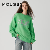moussy 冬季中性风彩虹色字母刺绣套头卫衣010GSL90-0240 031浅绿色 00020/F