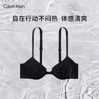 Calvin Klein 卡尔文·克莱恩 内衣24春夏女士凉感聚拢厚垫深V文胸QF7726AD UB1-墨夜黑 36B 36/80B