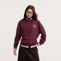 森马卫衣女oversize发热抗菌2024冬季绣花抓绒上衣