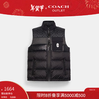 COACH 蔻驰 奥莱男士男装冬季户外羽绒服外套保暖背心马甲 黑色 S