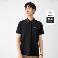 太平鸟男装 夏季POLO衫冰氧酷凉感商务休闲保罗衫男T恤潮 黑色