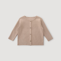 巴厘小猪（BALIPIG）女童毛衣开衫外套2024宝宝线衣男童外衣上衣儿童针织衫春秋款 卡其 130 cm 130cm