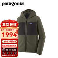 巴塔哥尼亚(Patagonia)男士R2户外防风保暖抓绒衣运动休闲连帽衫 Techface Hoody 83731 PNGR XS