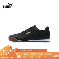 彪马PUMA【德训鞋】休闲鞋T头鞋男女经典复古TURINO 372861 45 08-黑色-黑色-树胶色 45UK10.5