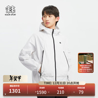 /可隆 KOLON SPORT夹克 男女通用中性露营防风防泼水运动下摆抽绳防晒外套 LUJK4MT721-CR 米白 L