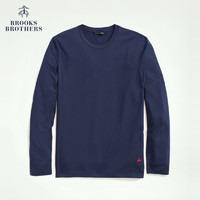 Brooks Brothers 男士24秋冬新supima棉刺绣logo长袖T恤