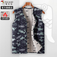 TUCANO啄木鸟2024冬季男士加绒加厚马甲中老年爸爸装外套保暖背心C MJ05-蓝色 2XL