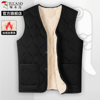 TUCANO啄木鸟2024冬季男士加绒加厚马甲中老年爸爸装外套保暖背心C MJ08-黑色 3XL