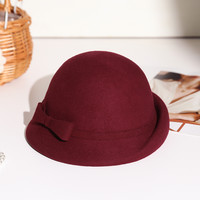 诗丹凯萨 S SEDANCASESA 羊毛帽子女秋冬季百搭贝雷帽女士法式复古毛呢帽优雅小礼帽女名媛