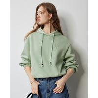 【清爽减龄】24秋款薄荷曼波连帽卫衣女短款时髦百搭套头上衣
