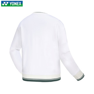 YONEX2024尤尼克斯羽毛球服长袖套头衫卫衣yy训练服130024 男款 130024 米白色 XL