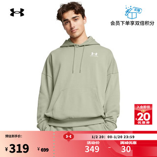 安德玛（UNDERARMOUR）秋冬Rival男子宽松高克重棉织运动休闲连帽卫衣1388020 丛林绿504 M