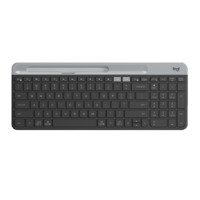 罗技 logitech K580 101键 2.4G蓝牙 优联 双模无线薄膜键盘 黑色 无光