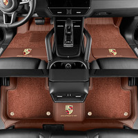 百德 SAFEBET 真皮全包围脚垫25款保时捷卡宴coupe  macan 帕拉梅拉 taycan 911 真皮宾利棕 真皮双层脚垫+真皮后备箱垫