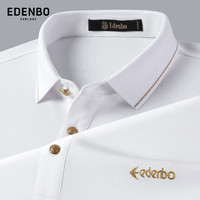 爱登堡 Edenbo 夏季短袖polo衫男装刺绣商务通勤翻领保罗t恤白色01175/92A