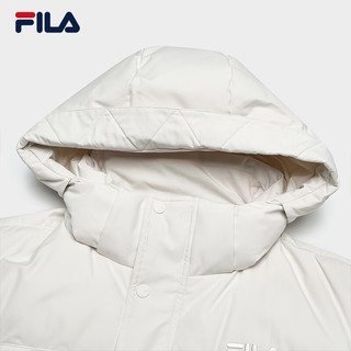 FILA 斐乐连帽羽绒服2024年冬季派克服收腰加厚运动外套 175/96A/L