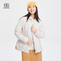 可隆 KOLON SPORT女鹅绒羽绒服防泼水轻量保暖羽绒夹克 米白CR 160/S