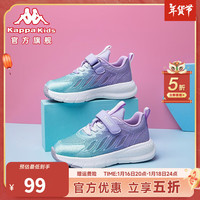 Kappa Kids24年春款童鞋儿童运动鞋春轻便透气魔术贴跑步鞋 紫色 36 36码