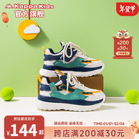 Kappa Kids儿童鞋运动鞋男童2024年春季轻便跑步鞋休闲舒服老爹鞋子女童 米深蓝 34 34码 /内长21.7cm