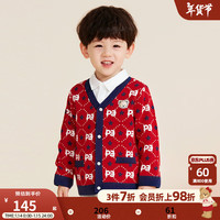 PawinPaw卡通小熊23年春男宝针织开衫儿童新年服 藏青色/59 120 cm