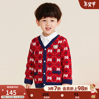 PawinPaw卡通小熊23年春男宝针织开衫儿童新年服 藏青色/59 100 cm