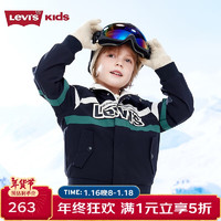 李维斯 Levi's 童装男童棉服冬季保暖防寒外套 黑美人 160/76