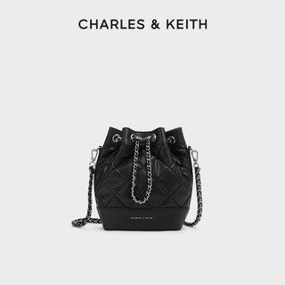 CHARLES & KEITH 秋季女包 绗缝菱格链条水桶包 CK2-10701506