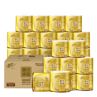 清风 原木金装 卷纸 4层140g27卷