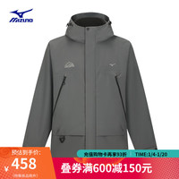 美津浓 冲锋衣男女华夫格绒三合一防风抓绒夹克外套 05/霜蓝灰 S (165)