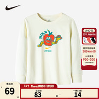 NIKE 耐克童装男女童长袖T恤春秋儿童长T针织上衣小童婴童 棉花糖 100/52(3T)