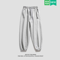 以纯 αj运动裤男秋冬季加绒加厚宽松束脚卫裤裤子潮牌百搭休闲长裤男