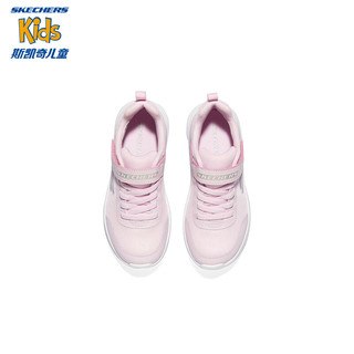 Skechers斯凯奇跑步鞋女童小白鞋纯色简约百搭运动鞋303552L 浅粉色/LTPK 27.5