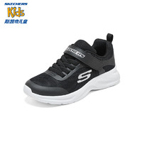 Skechers斯凯奇跑步鞋女童小白鞋纯色简约百搭运动鞋303552L 黑色/BLK 37