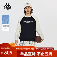 Kappa 复古套头衫男女撞色运动卫衣圆领长袖K0EW2WT01