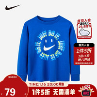 NIKE 耐克童装男女童长袖T恤春秋儿童休闲上衣 土耳其蓝 120(6)