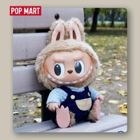 泡泡玛特 POP MART labubu 搪胶公仔 可爱背带裤