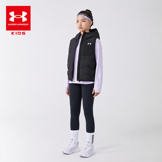 安德玛（Under Armour）【热力羽绒】童装秋冬羽绒马甲男女大童休闲保暖背心244105143 黑色 150