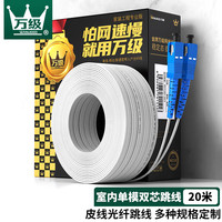 万级(OFNPFTTH)皮线光纤跳线电信级 室内单模双芯SC-SC 2芯2钢丝尾纤 低烟无卤网线光纤入户线20米2-192213