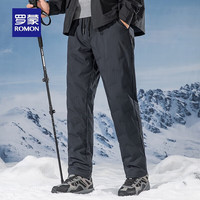 罗蒙（ROMON）男士加厚外穿羽绒裤2024冬季中青年防寒保暖加绒休闲长裤 7K035915灰色 4XL 195 （200-220斤）