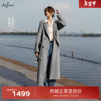 伊芙丽（eifini）伊芙丽赫本风经典毛呢外套冬季1EA270231 浅灰 155/80A/S