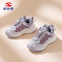 哈比熊（HOBIBEAR）儿童运动鞋春秋革面男童跑步鞋校园百搭女童鞋JD21G86紫色