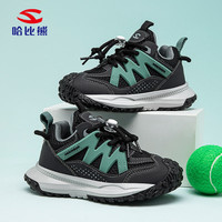 哈比熊（HOBIBEAR）儿童运动鞋春秋网面男童跑步鞋校园百搭女童鞋JD21S86黑绿32码