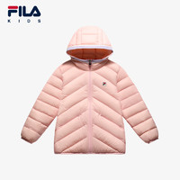 FILA 儿童轻薄羽绒服2024秋冬新款男童女童保暖连帽宝宝外套