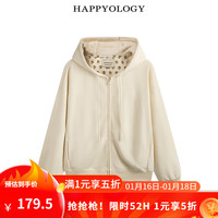 HAPPYOLOGY 英国成人外套短针织亲子装上衣款休闲舒适外套 燕麦色 M