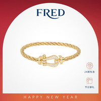 FRED 斐登 侯明昊同款Force 10系列大号18K黄金满镶钻石手链