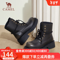 骆驼(CAMEL)冬季马丁靴女潮流时尚休闲短靴厚底显瘦百搭靴子女 L23W245159黑色 40