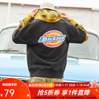 dickies拼接假两件卫衣 男式时尚字母印花格子卫衣9564