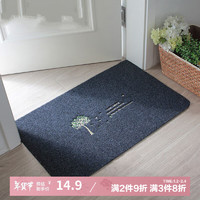 高鹤 硬涤纶丝 入户门地垫 50*80cm 灰色幸运树